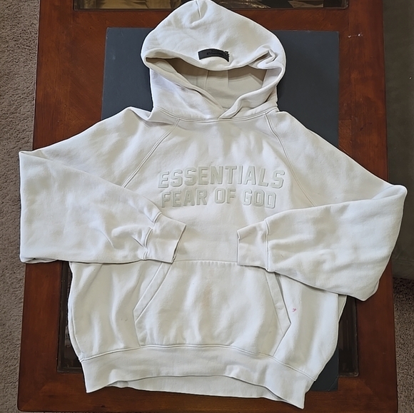 Fear of God Tops - Fear of God Essentials Cream Hoodie Unisex Adult Size XS Some Flaws See Pics